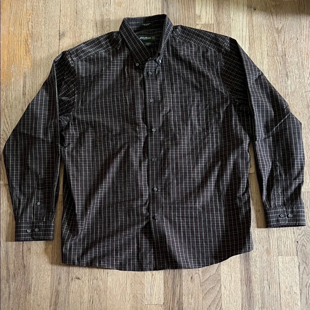 Eddie Bauer Men's Green‎ and Red Checkered Shirt size XL